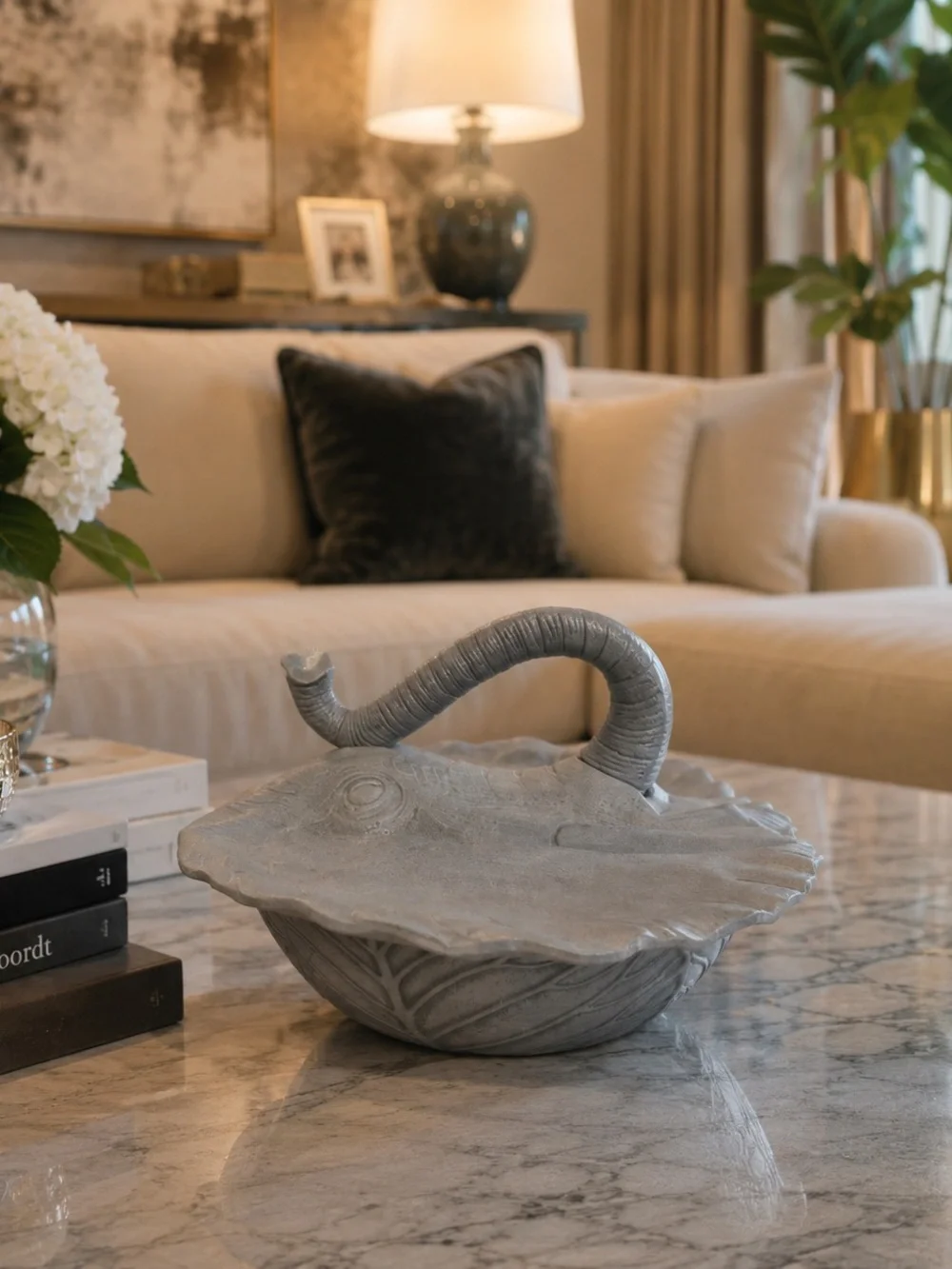 Arthur Court Elephant Covered Cast Aluminum Bowl 1979 Vintage Rare